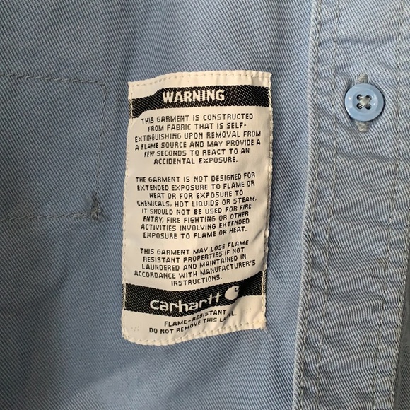 Men’s Carhartt Periwinkle Long Sleeve Collar Shirt - Picture 5 of 6